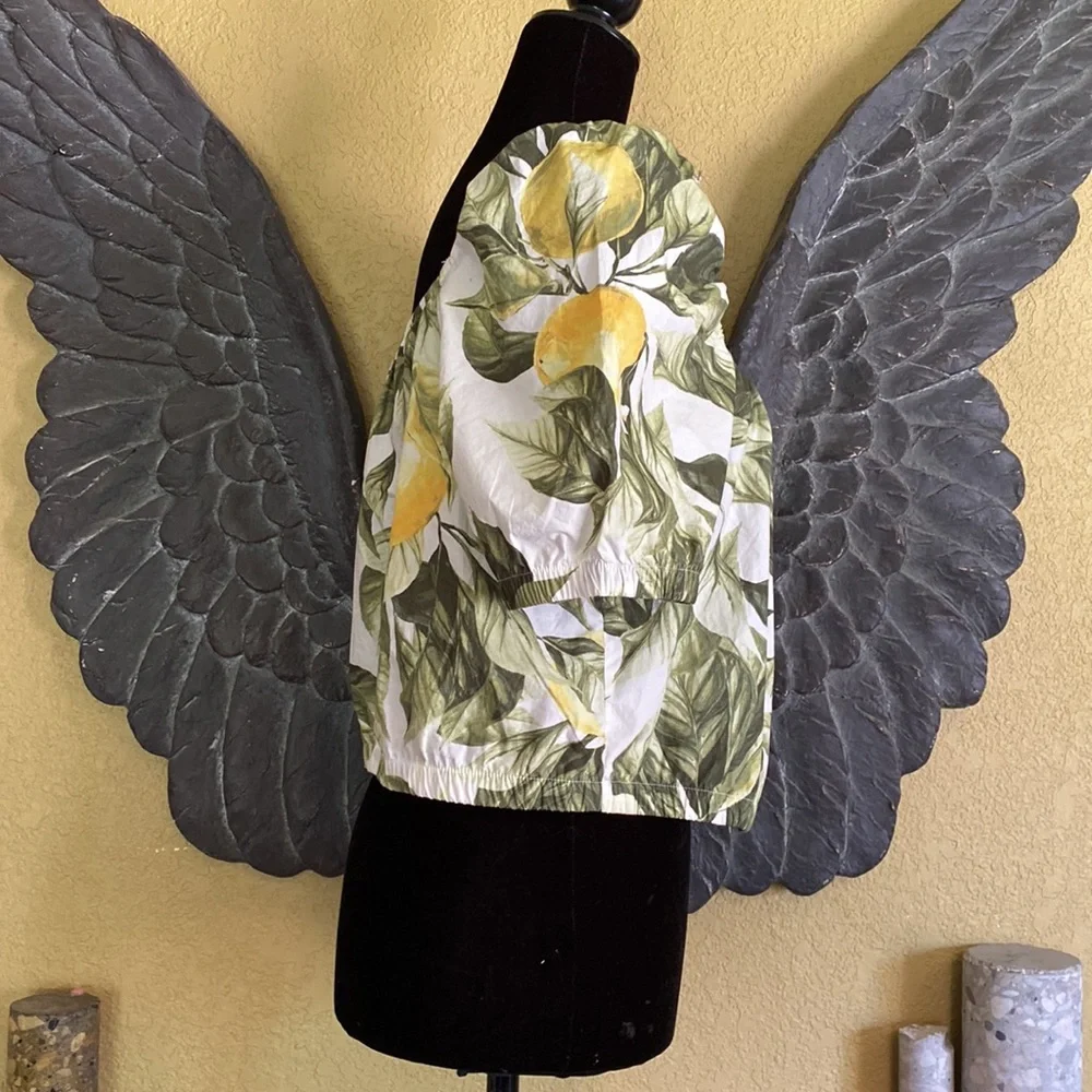 H&M New Lemon Tree Off The Shoulder Crop Top - Picture 4 of 7